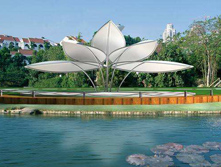 膜結構景觀使屋蓋膜布受到一定的向上的浮力